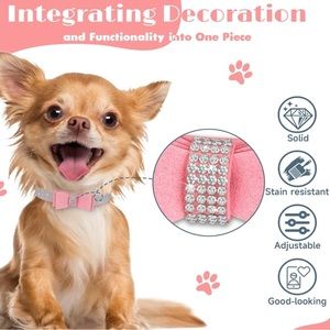 Crystal Dog Collar with Bow